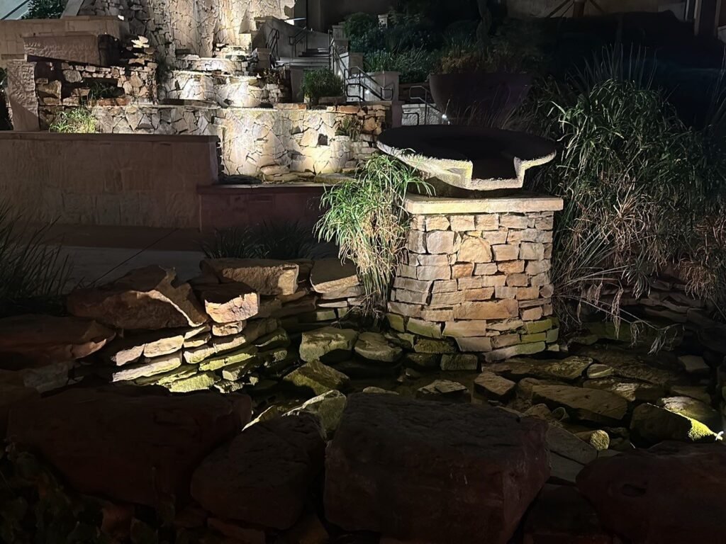 La Cantera water feature with lighting